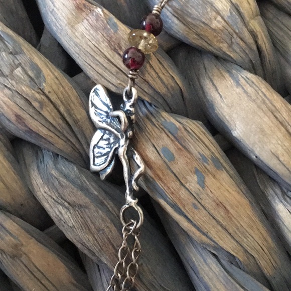 925 Sterling Beaded Fairy Hematite Heart Necklace - Picture 8 of 8